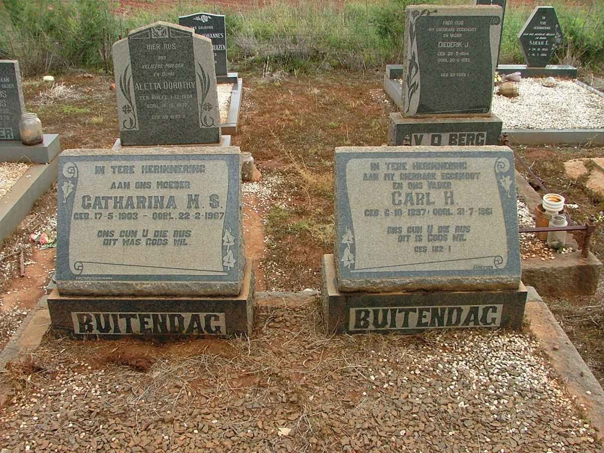 BUITENDAG Carl H. 1897-1961 &amp; Catharina M.S. 1903-1957