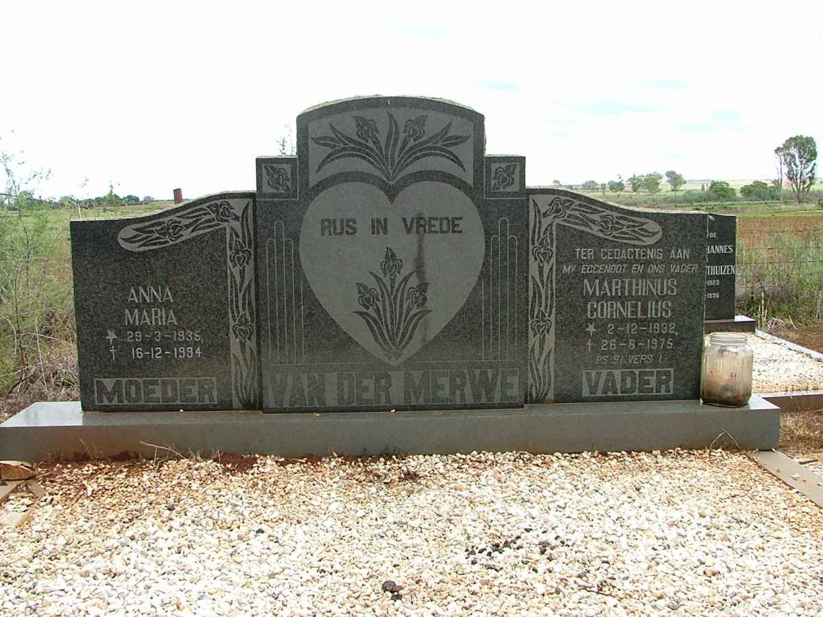 MERWE Marthinus Cornelius, van der 1932-1975 &amp; Anna Maria 1935-1994