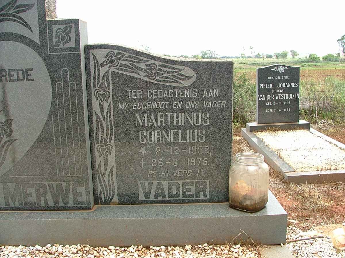 MERWE Marthinus Cornelius, van der 1932-1975
