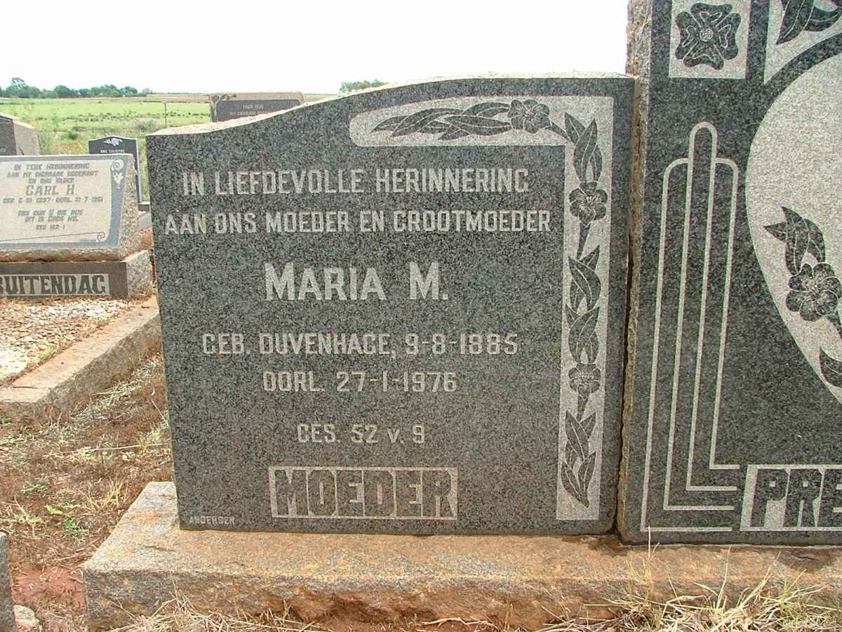 PRETORIUS Maria M. nee DUVENHAGE 1885-1976