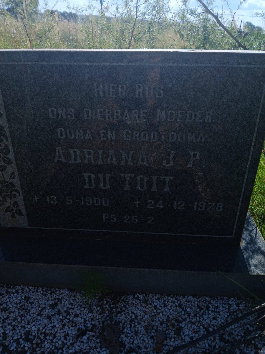 TOIT Adriana J.P., du 1900-1978