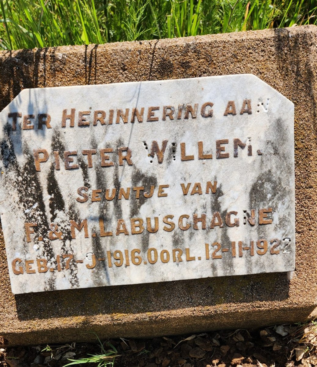 LABUSCHAGNE Pieter Willem 1916-1922