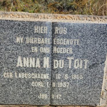 TOIT Anna M., du nee LABUSCHAGNE 1905-1957
