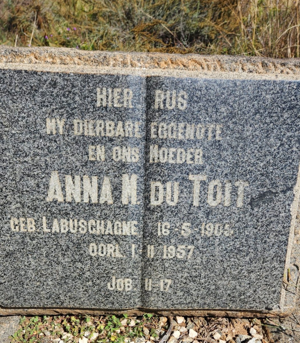 TOIT Anna M., du nee LABUSCHAGNE 1905-1957
