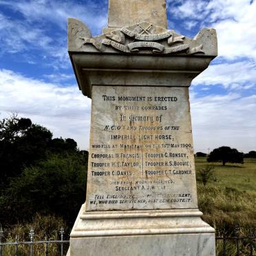North West, VRYBURG district, Mareetsane, Chobham 149, Imperial Light Horse / Anglo Boer War Memorial