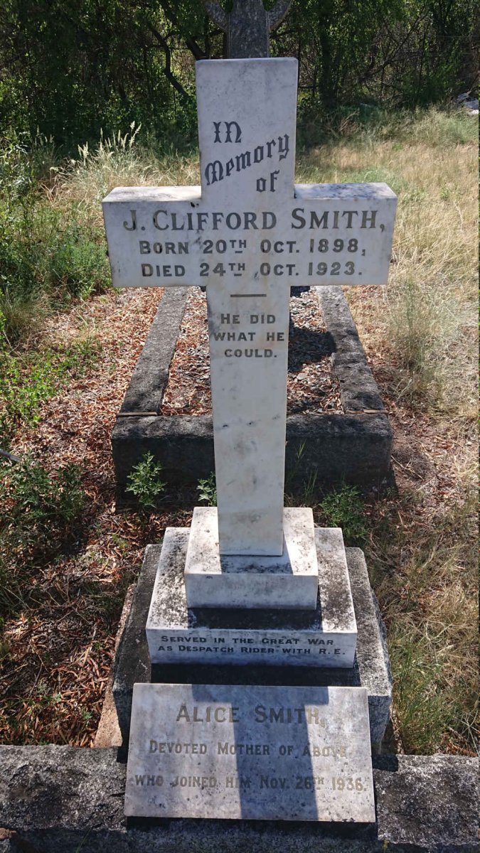 SMITH J. Clifford 1898-1923 :: SMITH Alice -1936