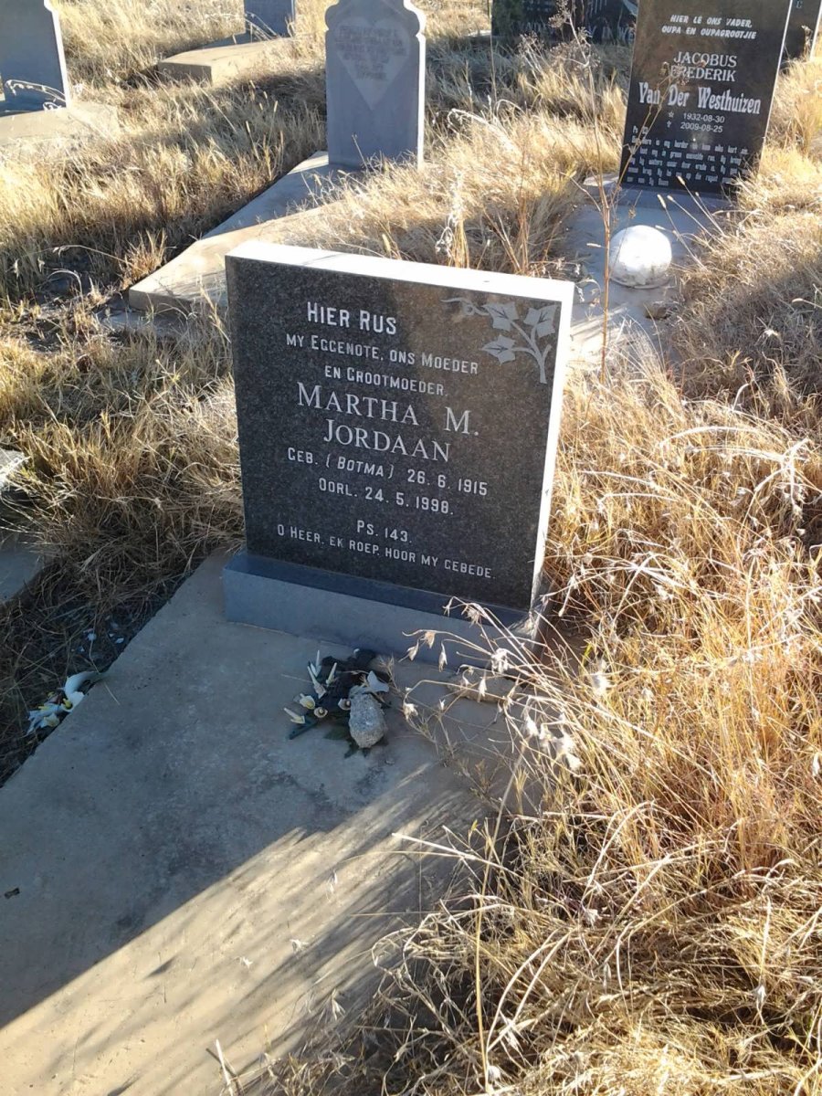 JORDAAN Martha M. nee BOTMA 1915-1998