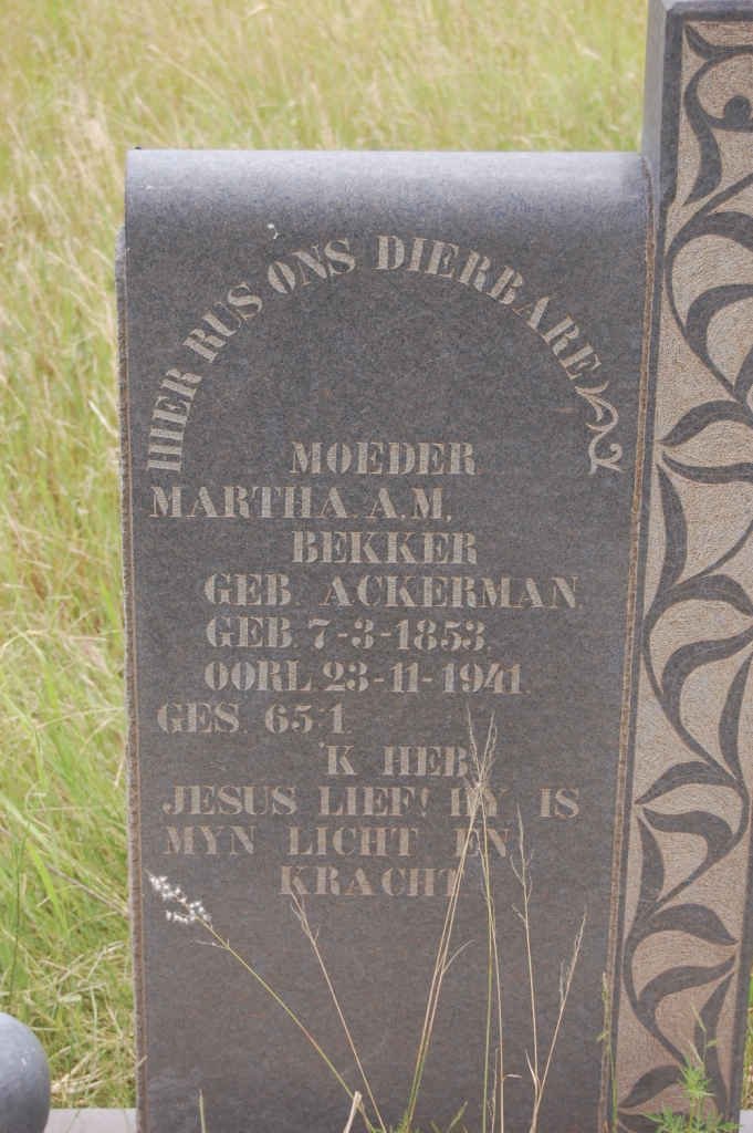 BEKKER Martha A.M. nee ACKERMAN 1853-1941