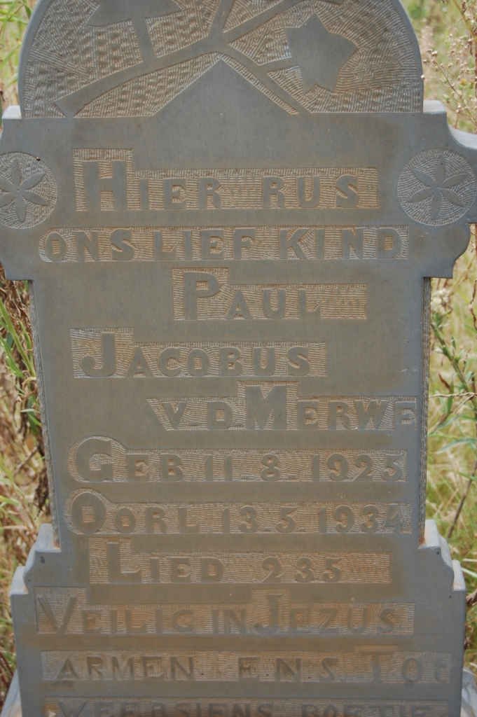 MERWE Paul Jacobus, v.d. 1925-1934
