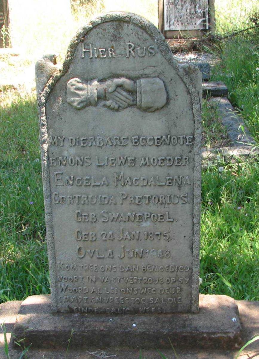 PRETORIUS Engela Magdalena Gertruida nee SWANEPOEL 1875-1958