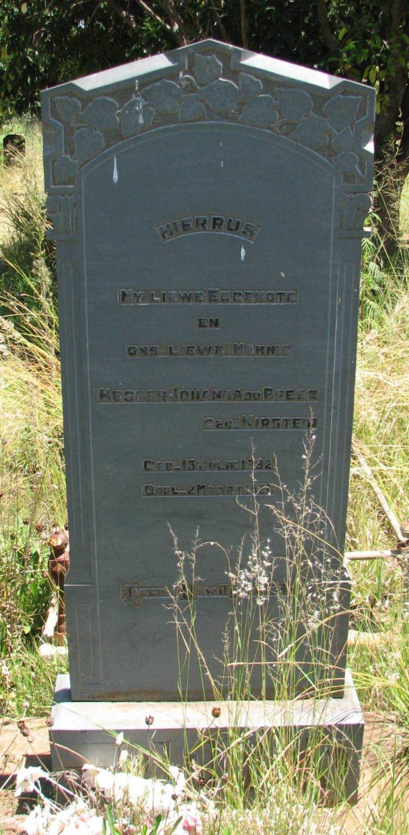 PREEZ Hester Johanna, du nee KIRSTEIN 1892-?
